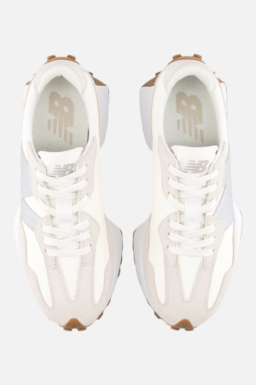 New Balance Women's 327 Sneaker In Angora & Silver Metallic 5