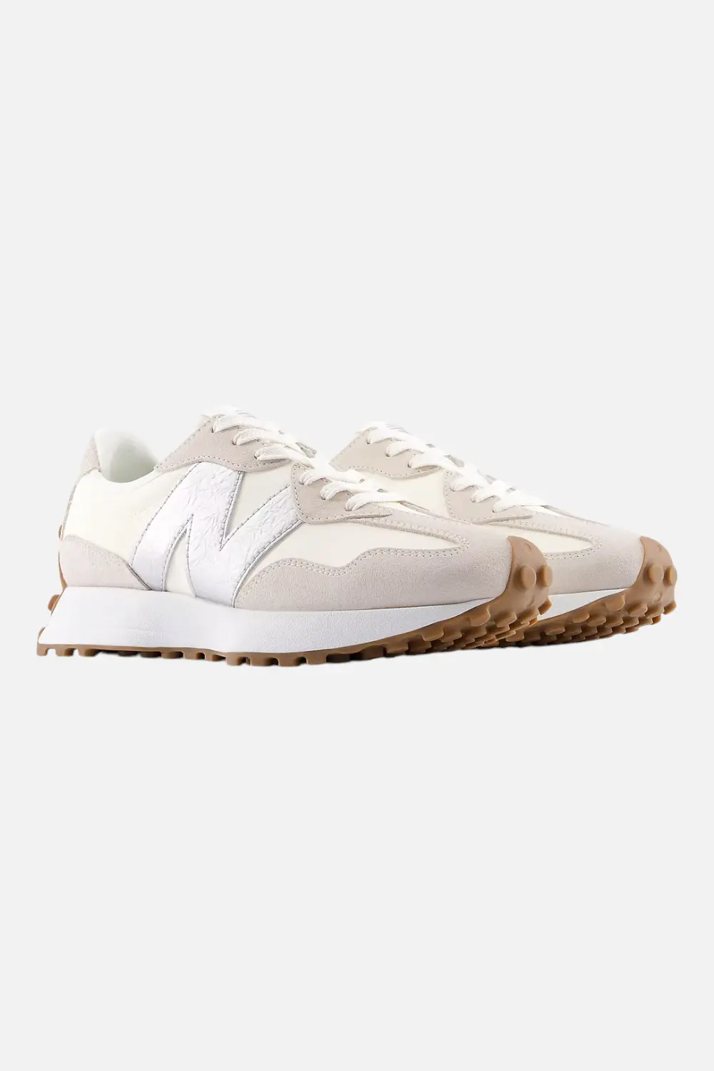 New Balance Women's 327 Sneaker In Angora & Silver Metallic 2