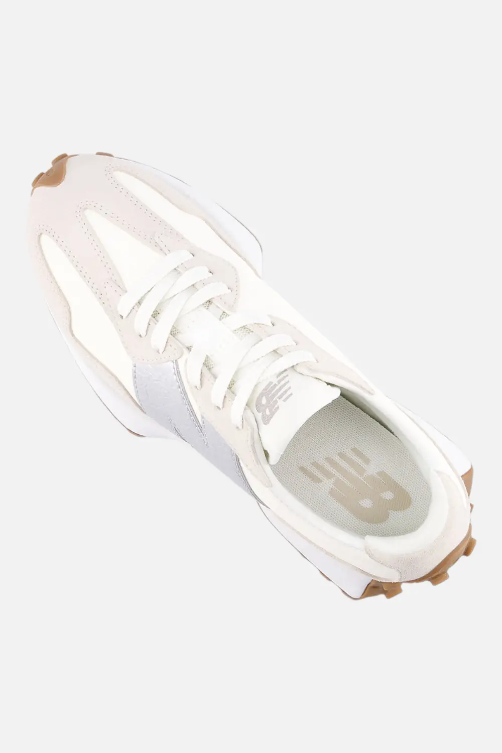 New Balance Women's 327 Sneaker In Angora & Silver Metallic 4