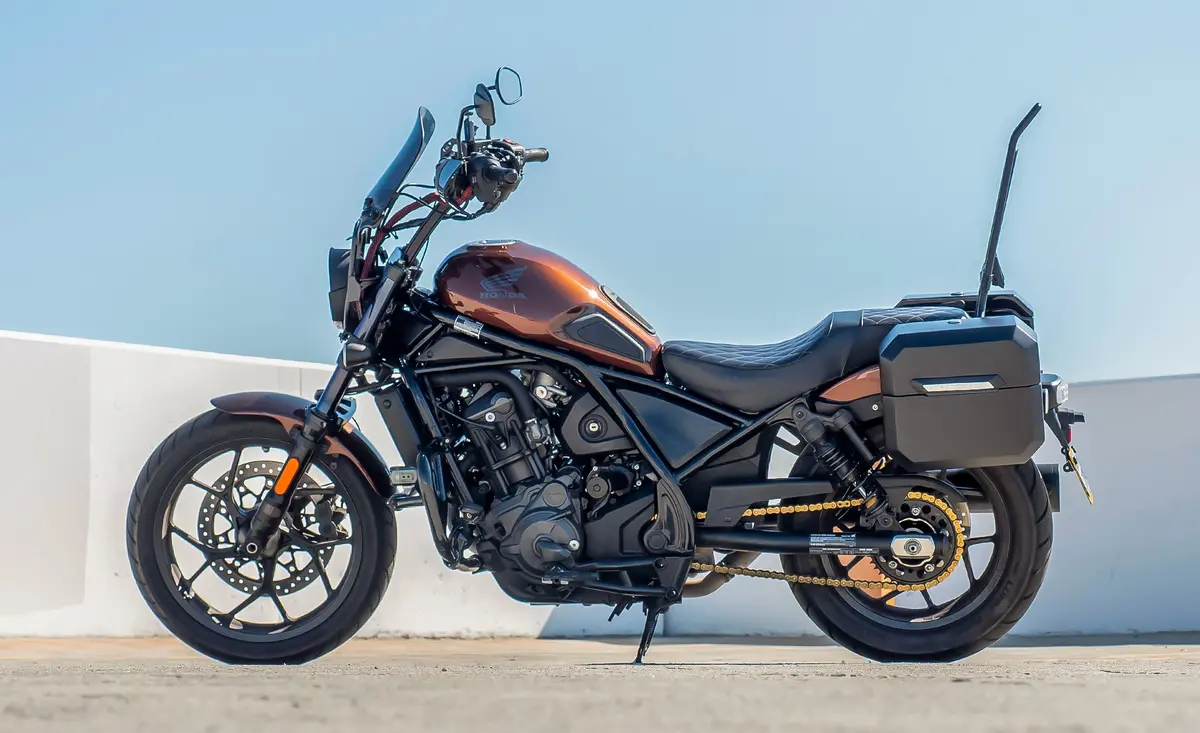 20L - Outlaw Quick-Mount Small Honda Rebel 1100 Matte Hard Saddlebags 2