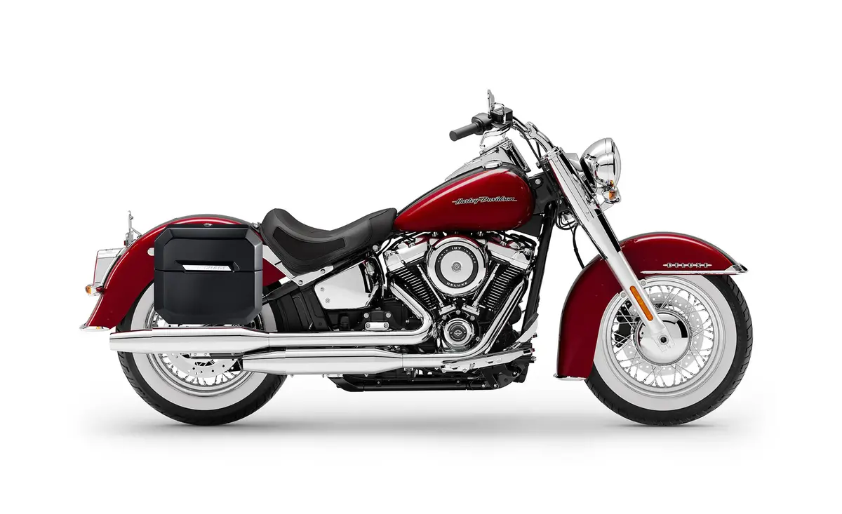 20L - Outlaw Quick-Mount Small Harley Softail Deluxe Flde Painted Hard Saddlebags 2