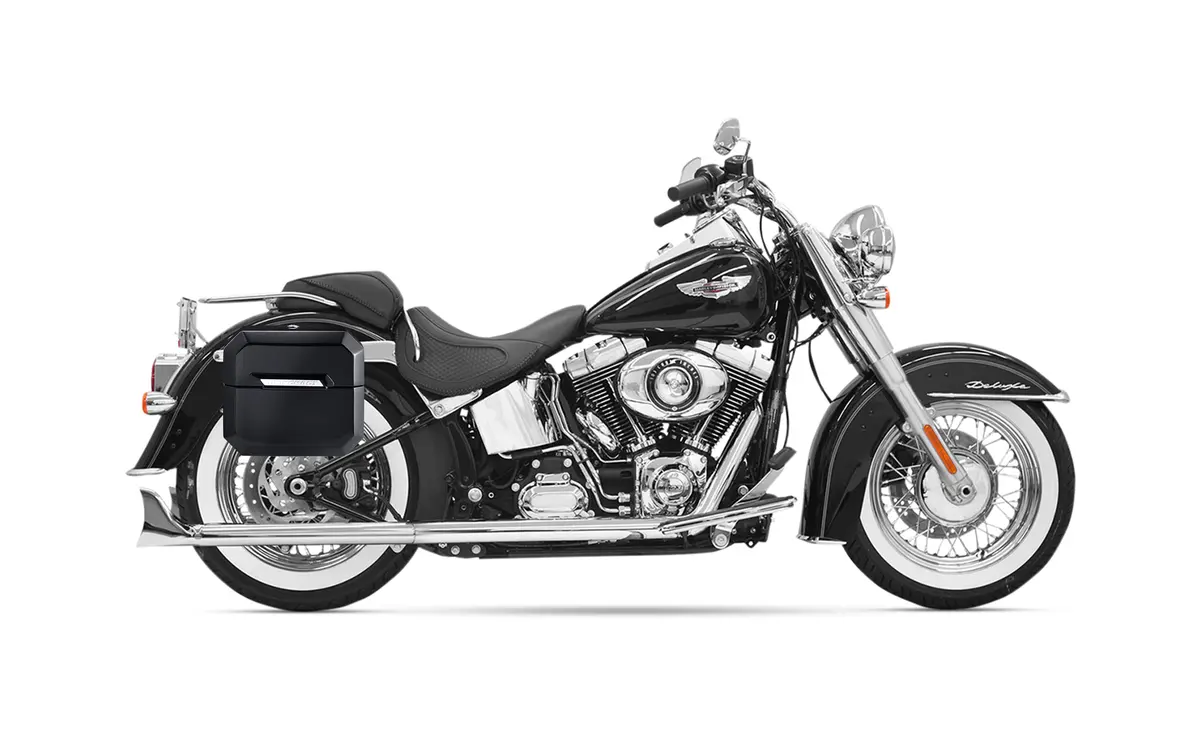 20L - Outlaw Quick-Mount Small Painted Hard Saddlebags For Heritage Classic Flstc/I 2