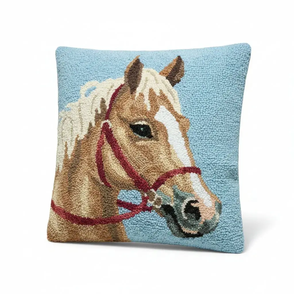 Palomino Wool Horse Hook Pillow 1