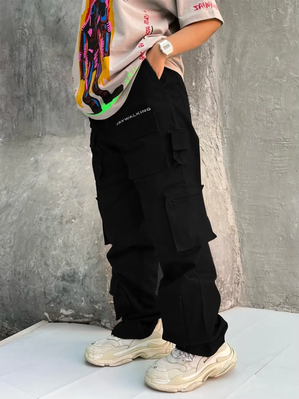 Box Utility Pants In Black With Black Stitch [Unisex] 1