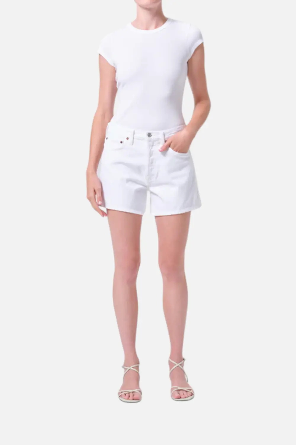 Agolde Parker Long Short In Marshmallow 1