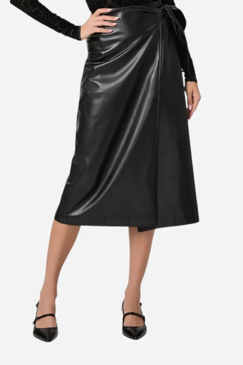 Paige Ogden Skirt Black Faux Leather 1