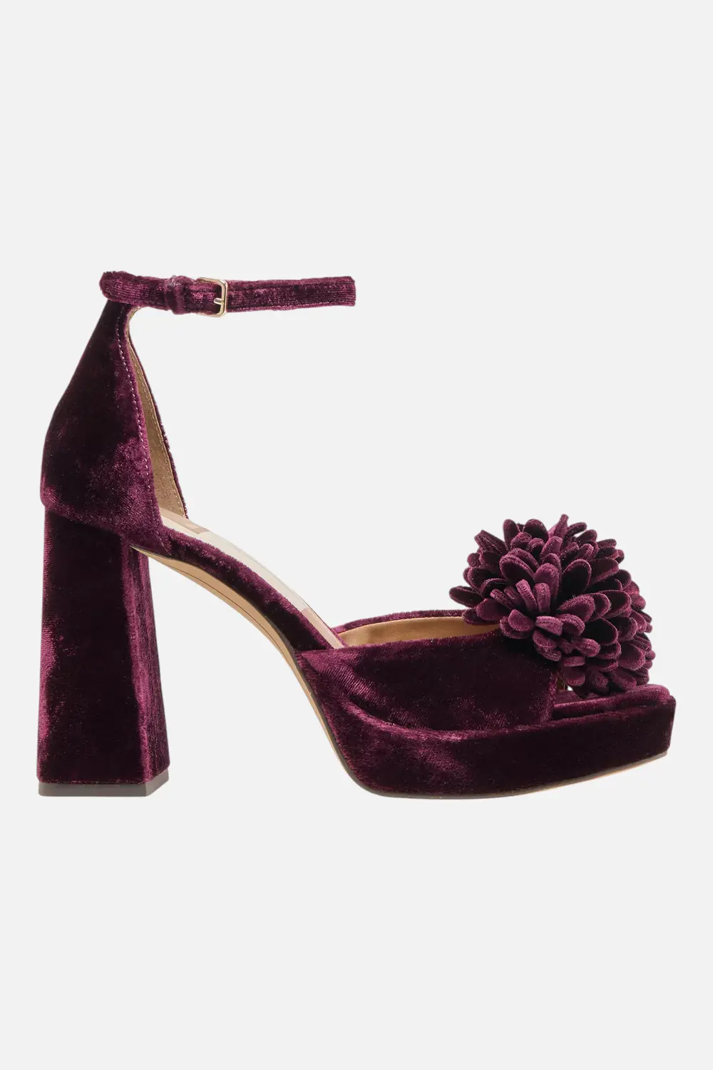 Dolce Vita Perel Flower Platform High Heel In Burgundy Velvet 1