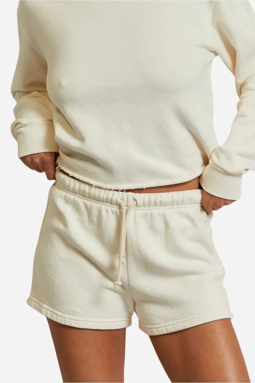 Perfect White Tee Aruba Fleece Sweatshorts In Bright Ivory 1