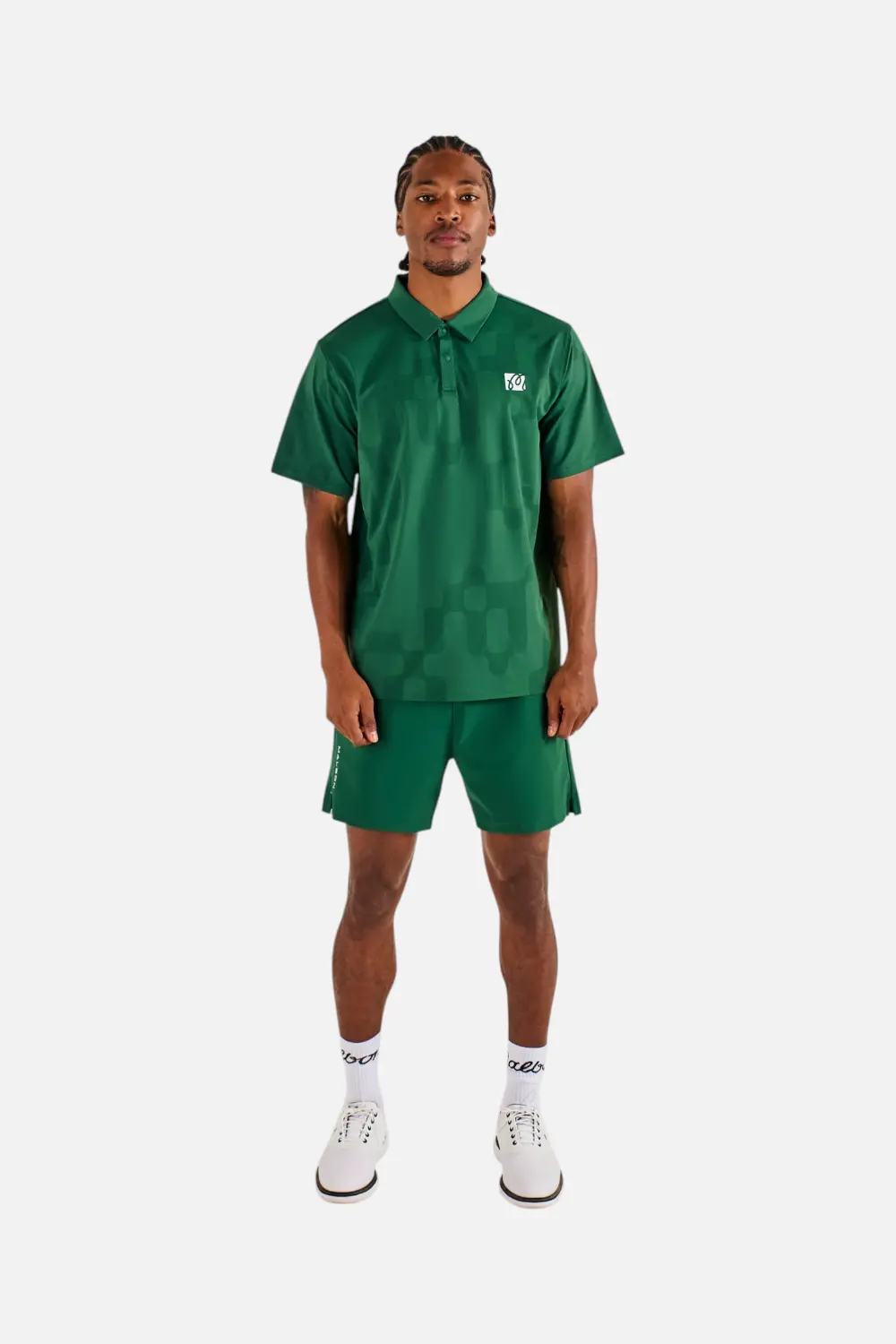 Malbon Golf Men's Performance Mesh Paneled Polo In Eden 1