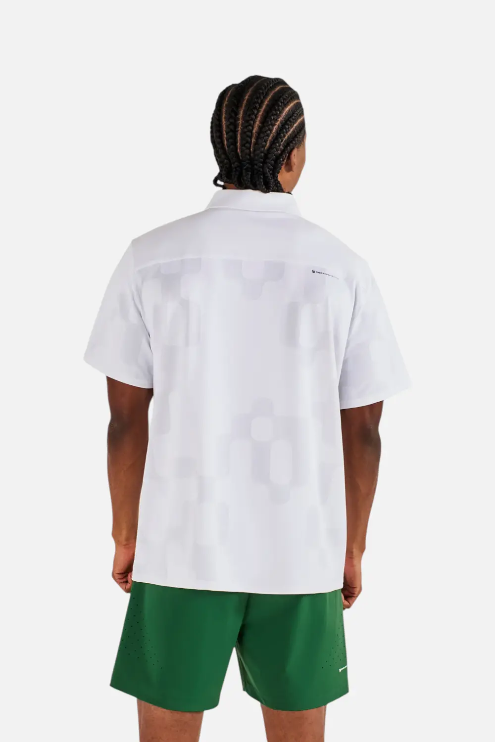 Malbon Golf Men's Performance Mesh Paneled Polo In White 3