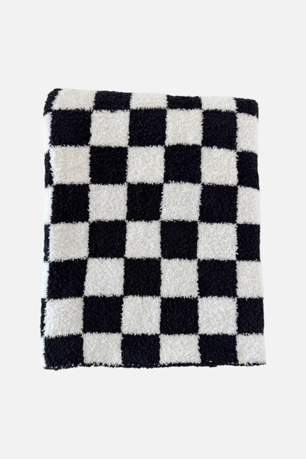 Spearmint Love Phufy Bliss Checkerboard Blanket In Black & White 1