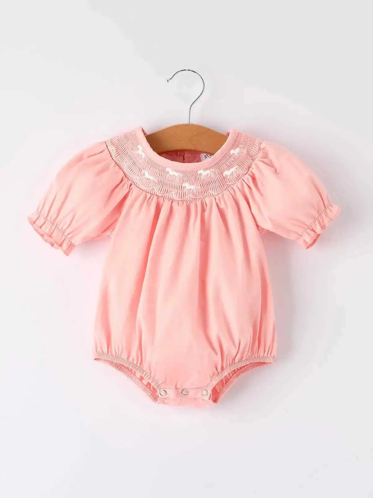 Pink Pony Smocked Romper 1