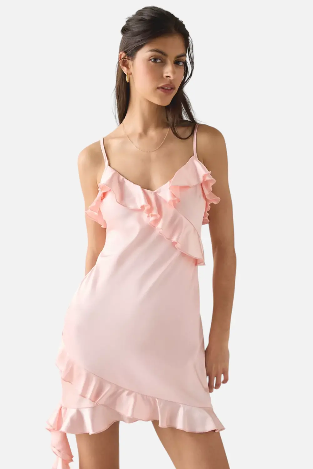 Lulus Wendy Waterfall Ruffle Mini Dress In Pink 1