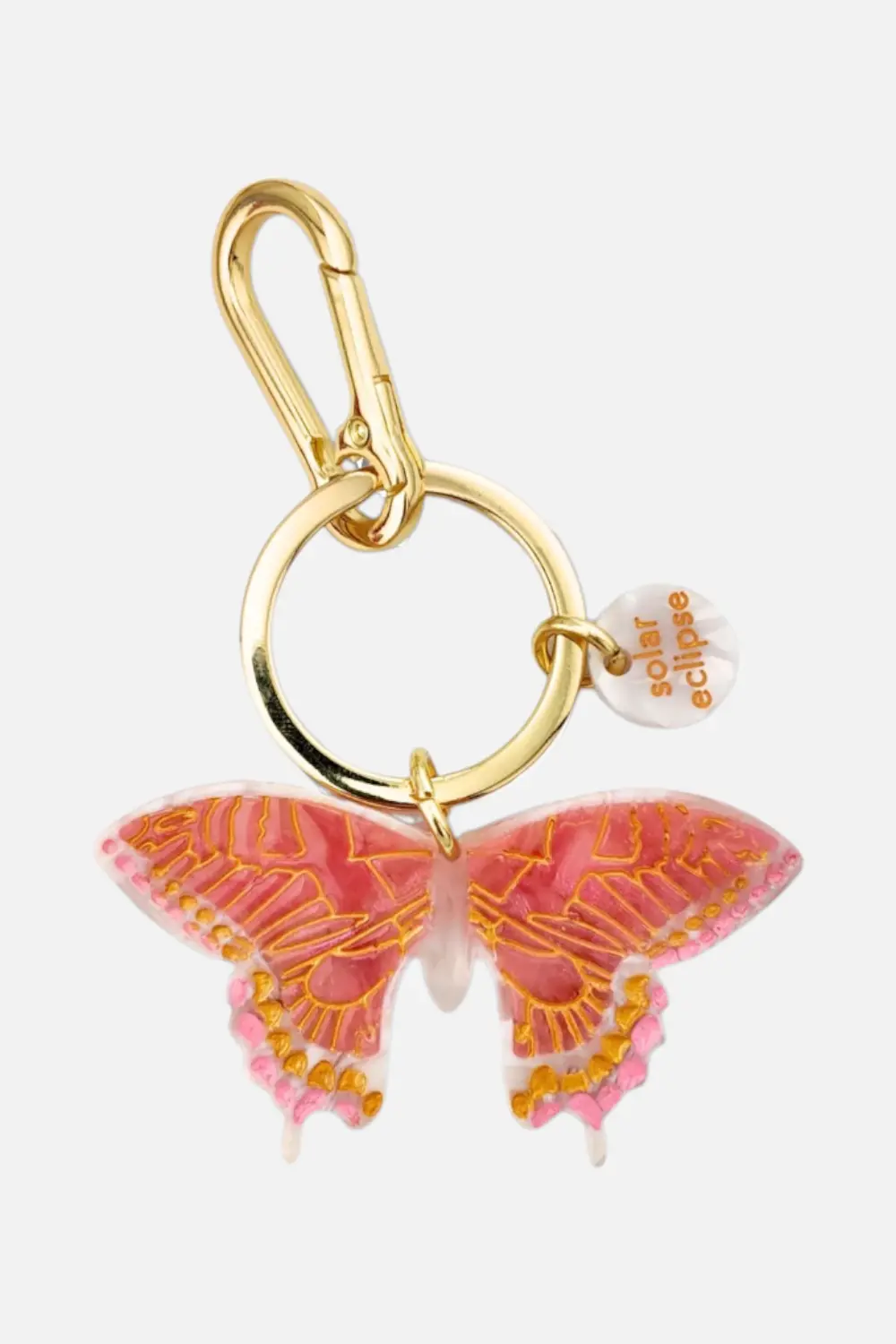 Solar Eclipse Pink Swallowtail Butterfly Bag Charm 1