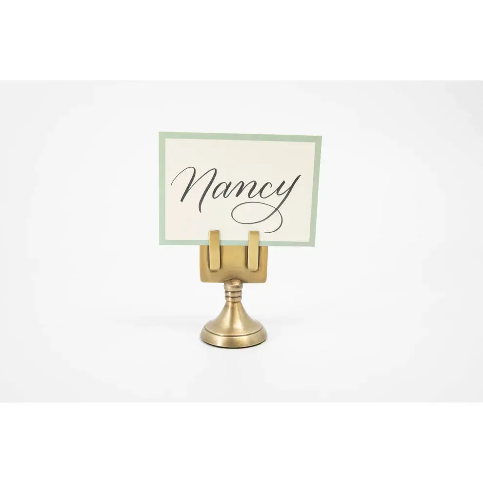 Hester & Cook Brass Place Card Holder 1