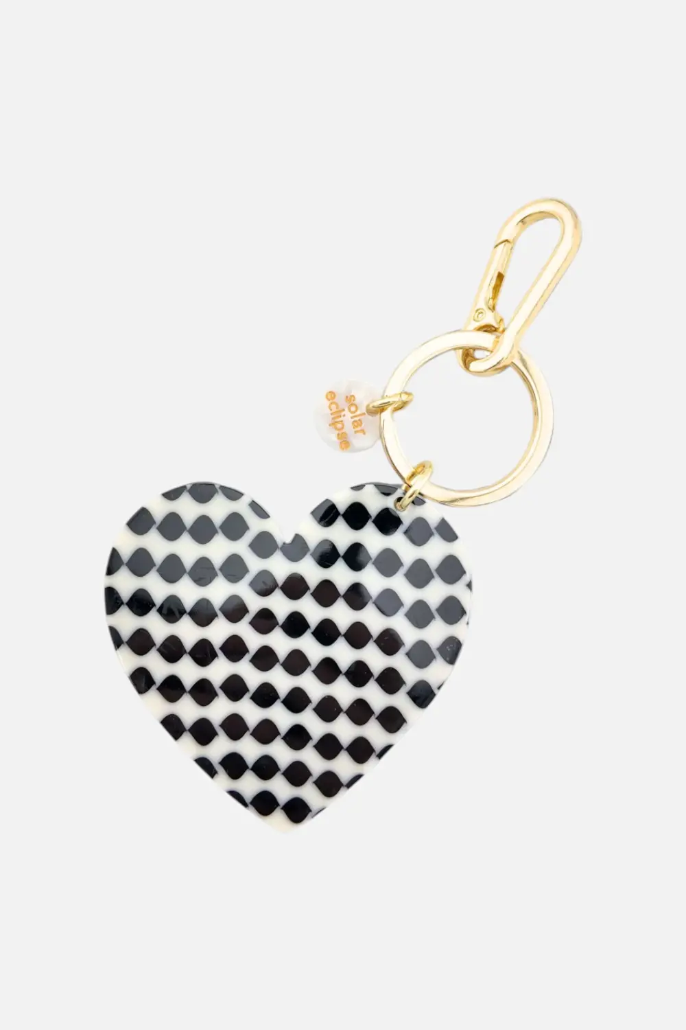 Solar Eclipse Polka Dot Heart Bag Charm 1