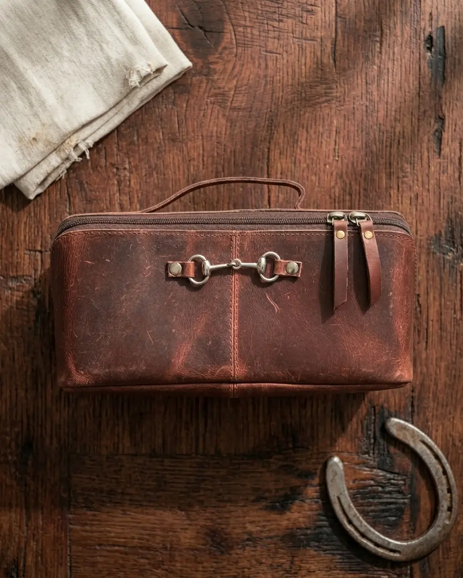 Equestrian Leather Toiletry Bag 1