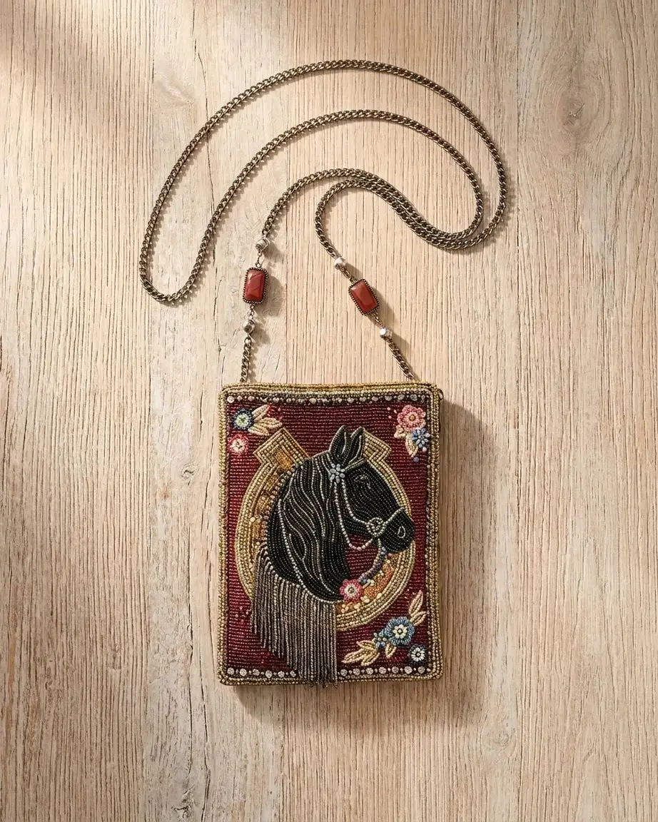 Let's Gallop Horse Hand-Beaded Purse 1