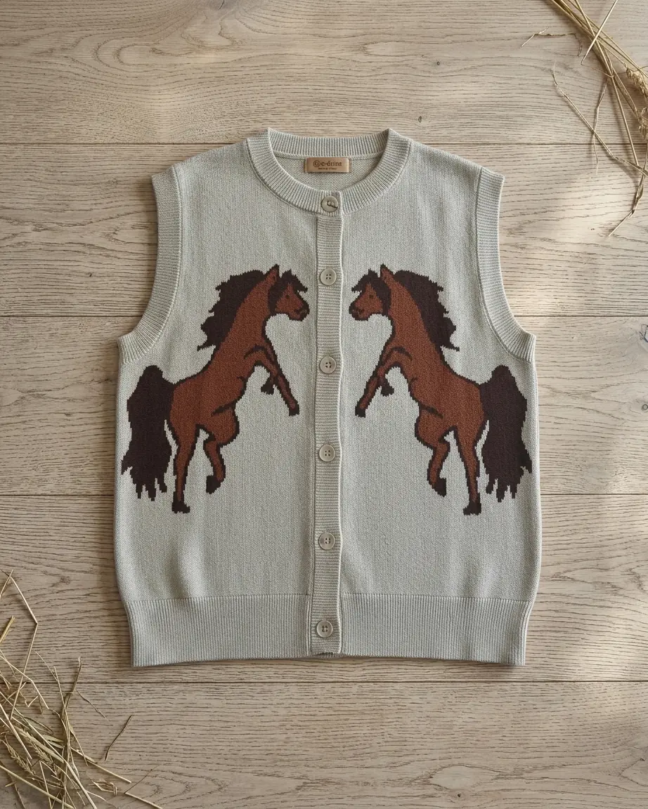 Kindred Horses Cotton Sweater Vest 1