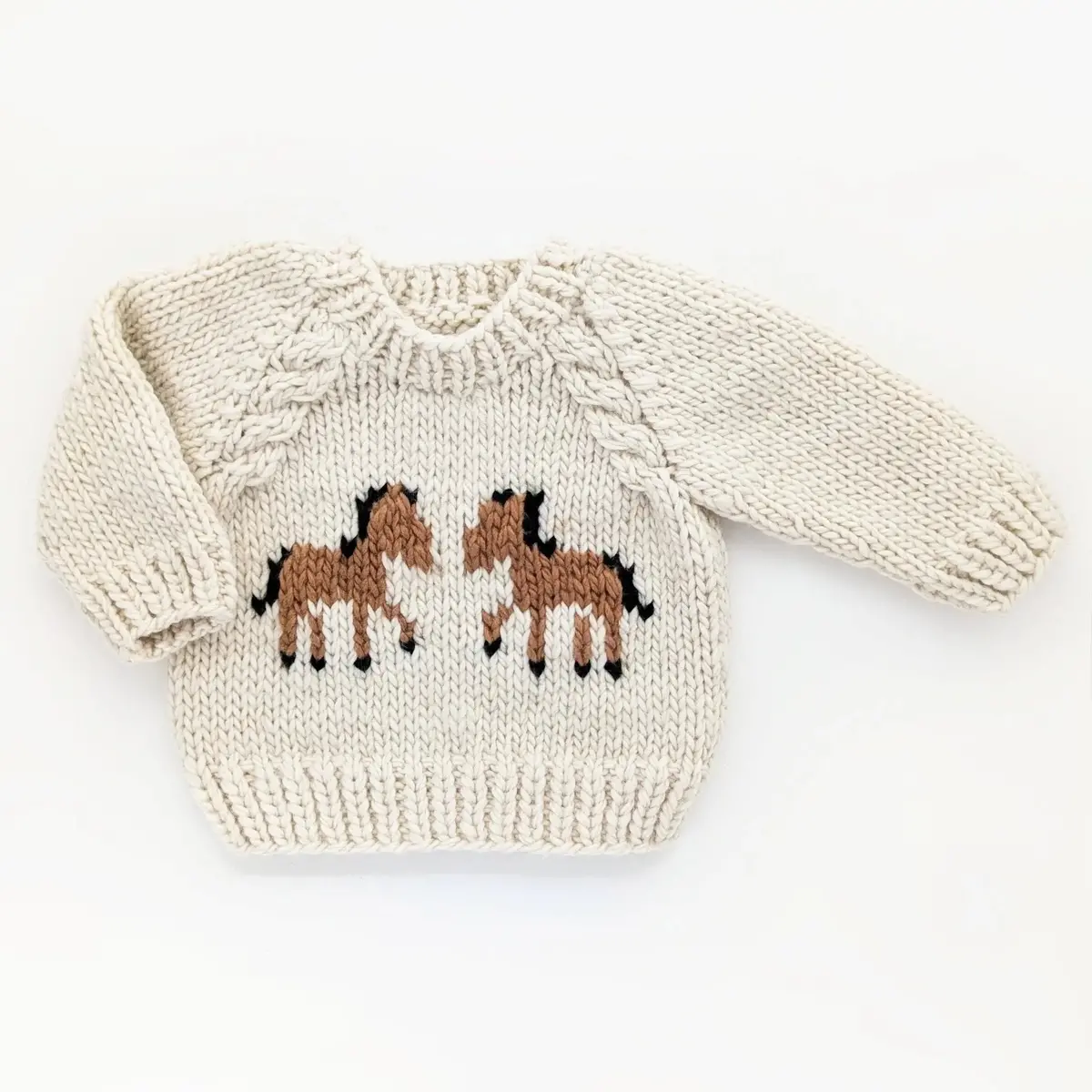 Pony Handknit Sweater (Cream) 1