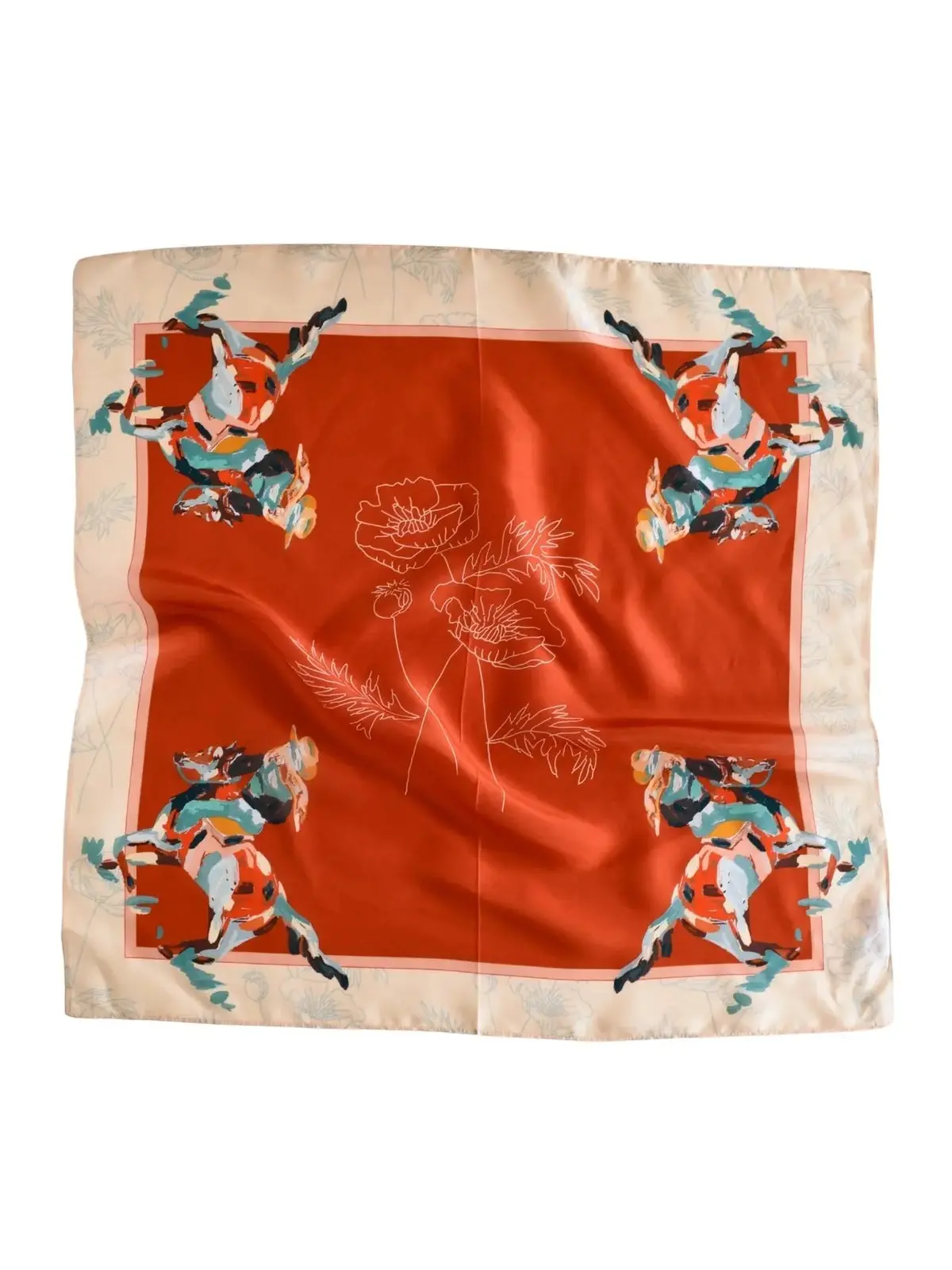 Poppy Cowgirl Silk Scarf 1