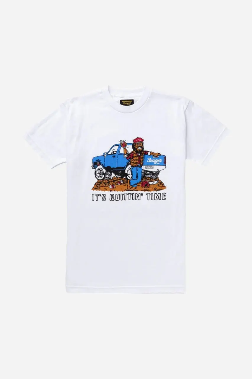 Seager Quittin' Time Heavyweight Tee In White 1
