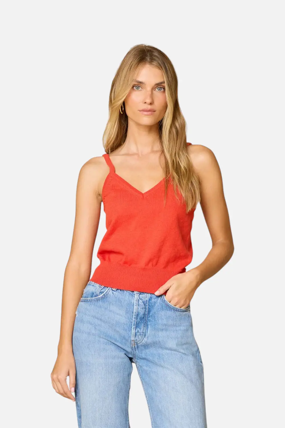 Stitches + Stripes Racine Tank In Picante 1