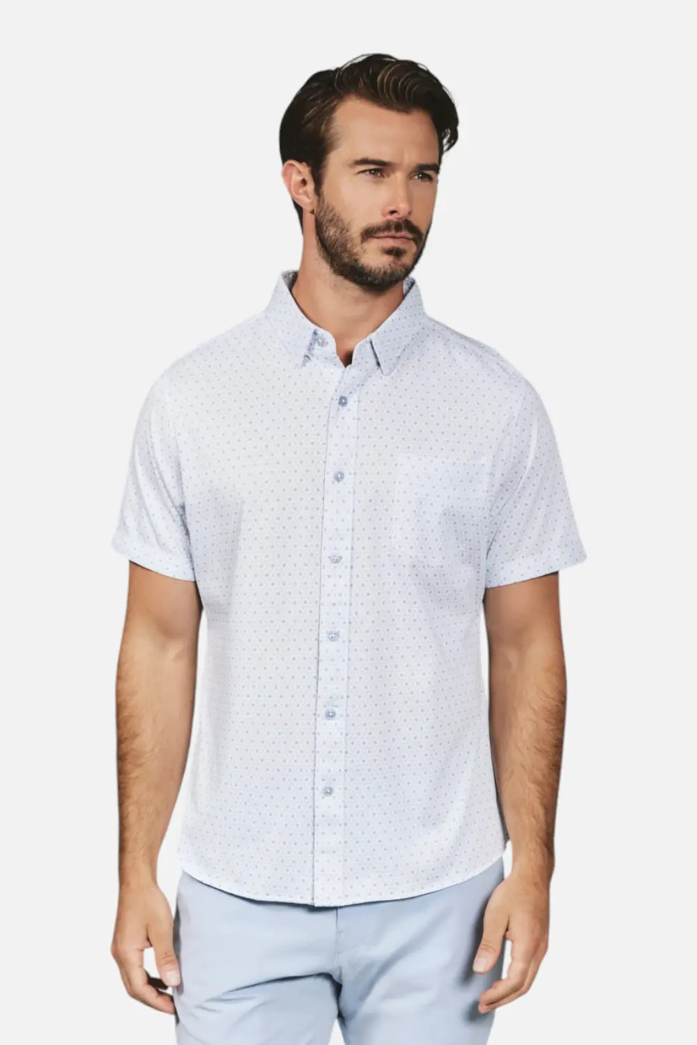 7 Diamonds Men's Radley Short Sleeve In Light Blue 1