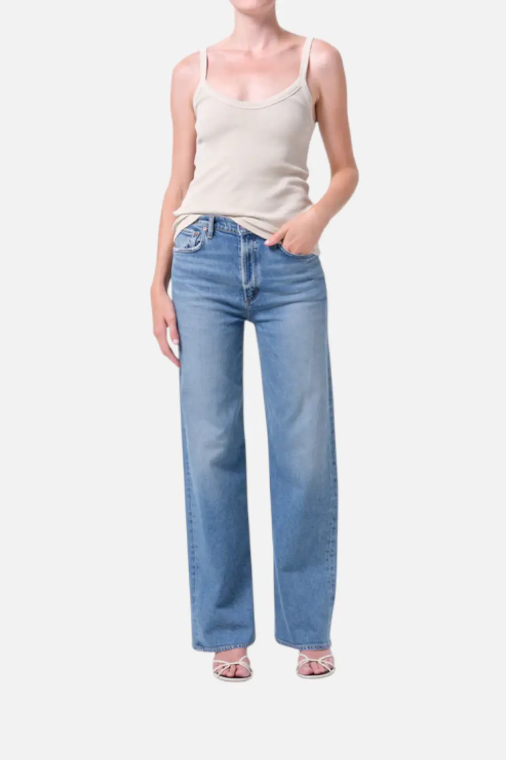 Agolde Women's Ren High Rise Wide Leg 32" In Measure 1