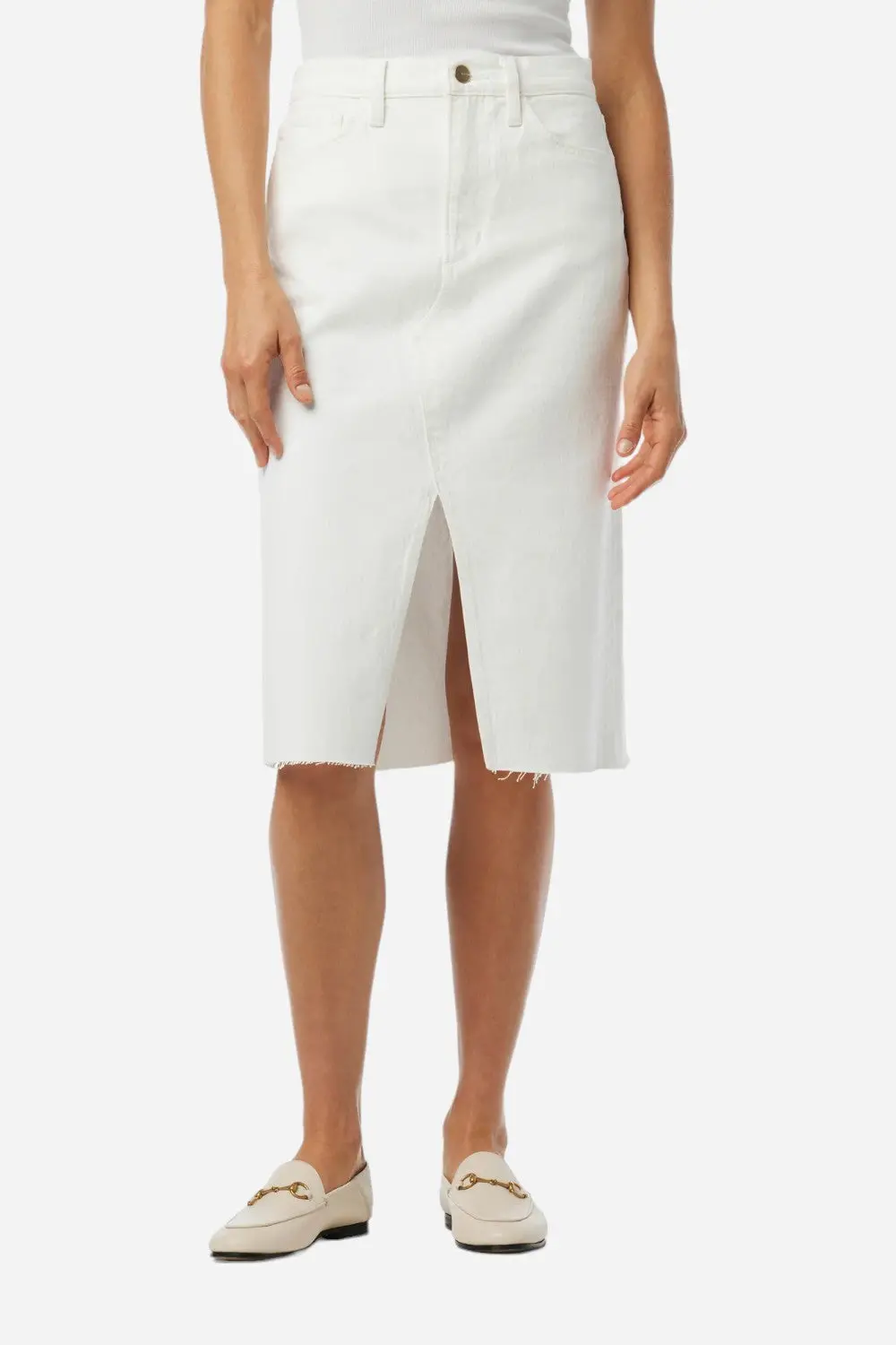 Joe's Joplin Skirt Raw Hem Optic White 1