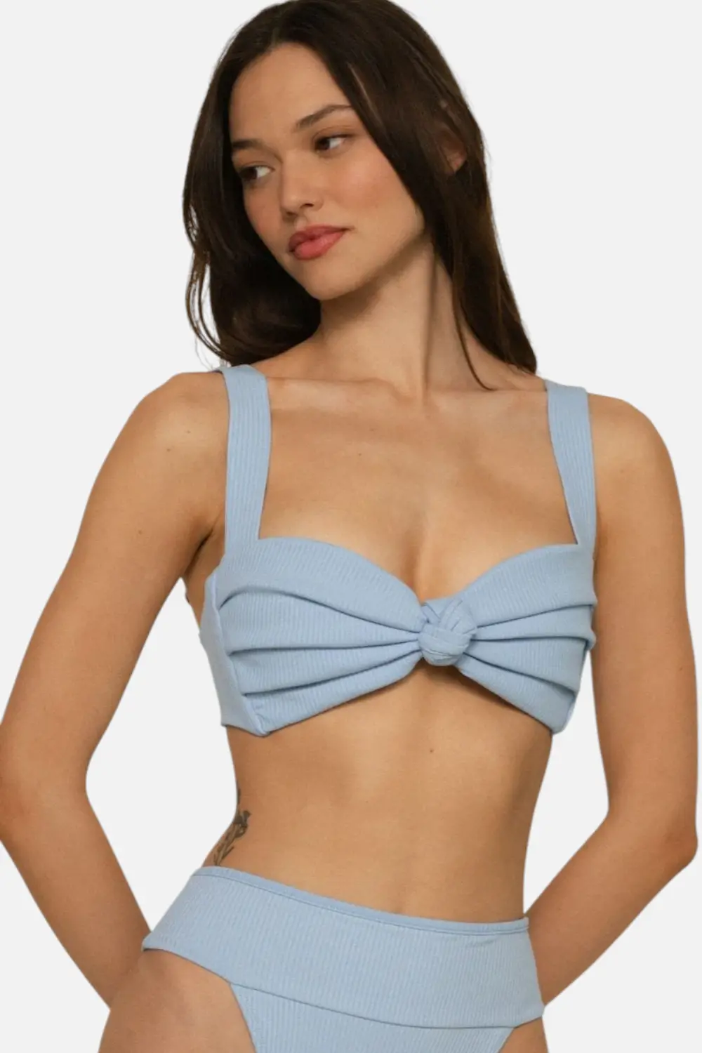 Montce Women's Rib Hayden Bikini Top In Peri 1