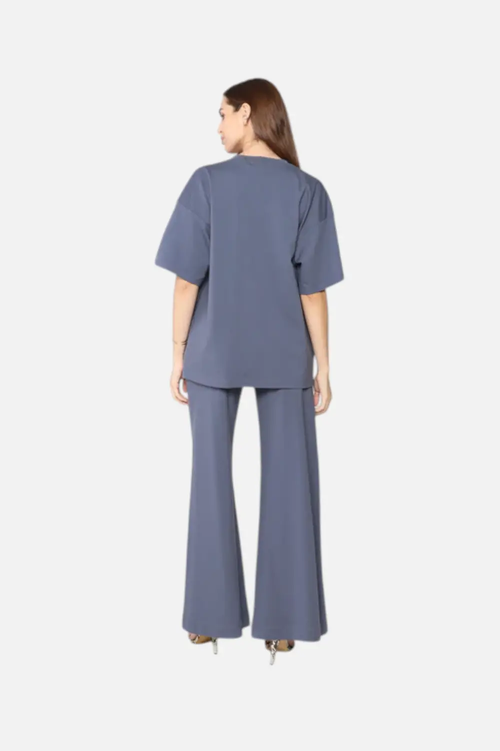 Ripley Raider Ponte Knit Long Wide Leg Pants In Sea Blue 3