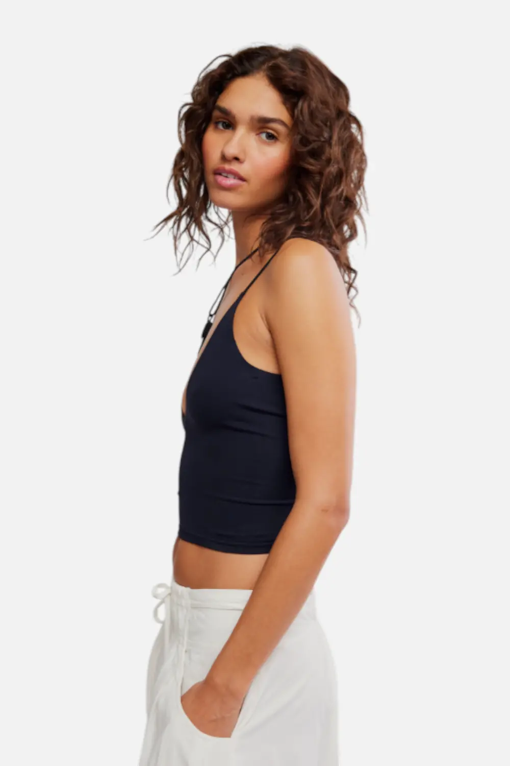 Free People Round Two Skinny Strap Cami In Black 2