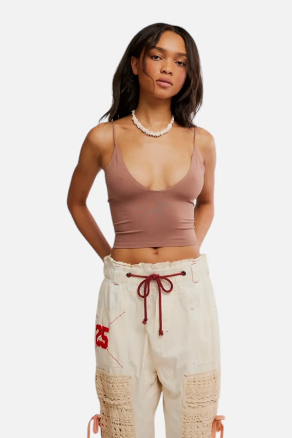 Free People Round Two Skinny Strap Cami In Nutmeg 1