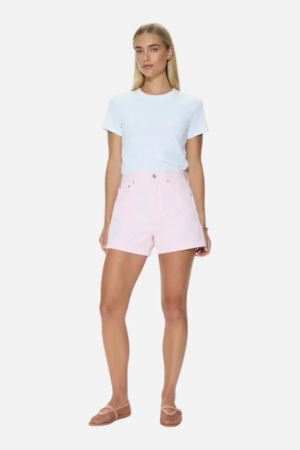 Pistola Saige High Rise A-Line Short In Blush 1