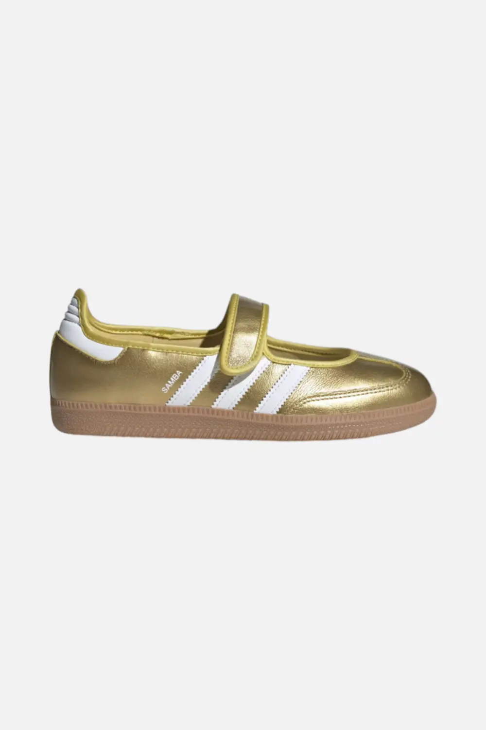 Adidas Women's Samba Jane Flat In Gold Metallic & White 1