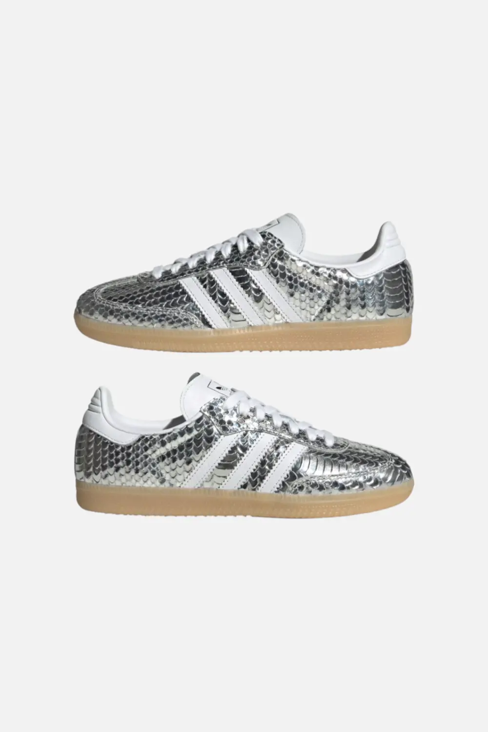 Adidas Women's Samba In Silver Metallic And Cloud White 4