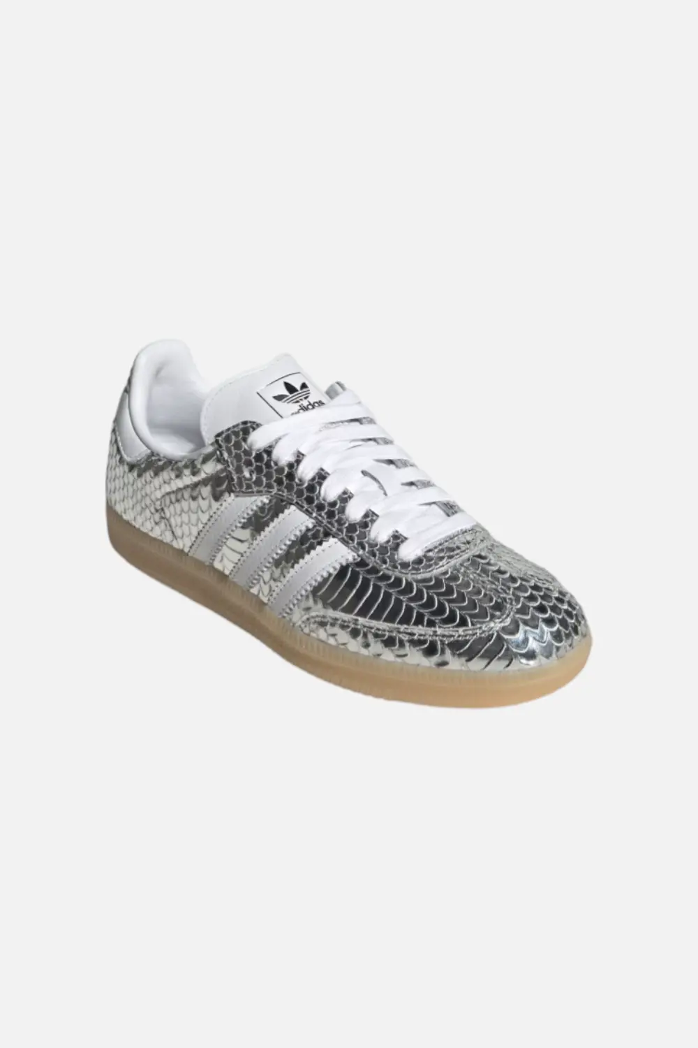 Adidas Women's Samba In Silver Metallic And Cloud White 3