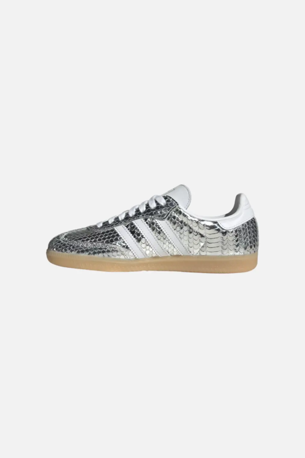 Adidas Women's Samba In Silver Metallic And Cloud White 2
