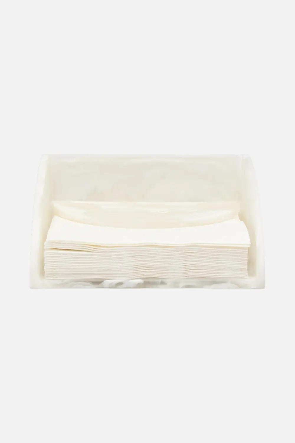 Sandro Luncheon White Swirl Napkin Tray 1