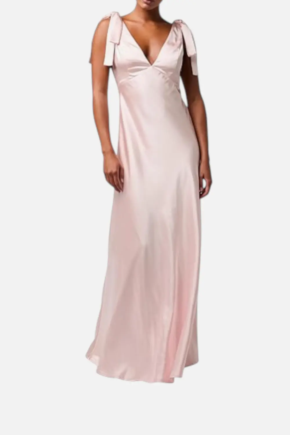 Lulus Henrietta Tie Strap Maxi Dress In Baby Pink 1