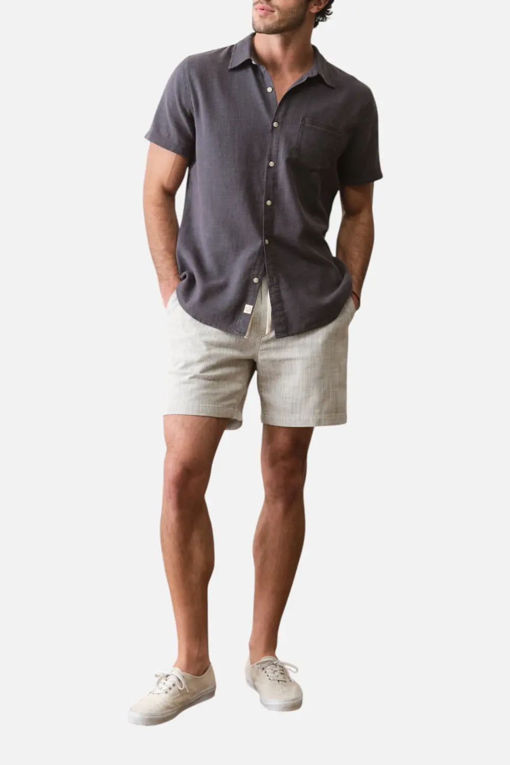 Marine Layer Men's Saturday Beach Short 6" In Green Stripe 1