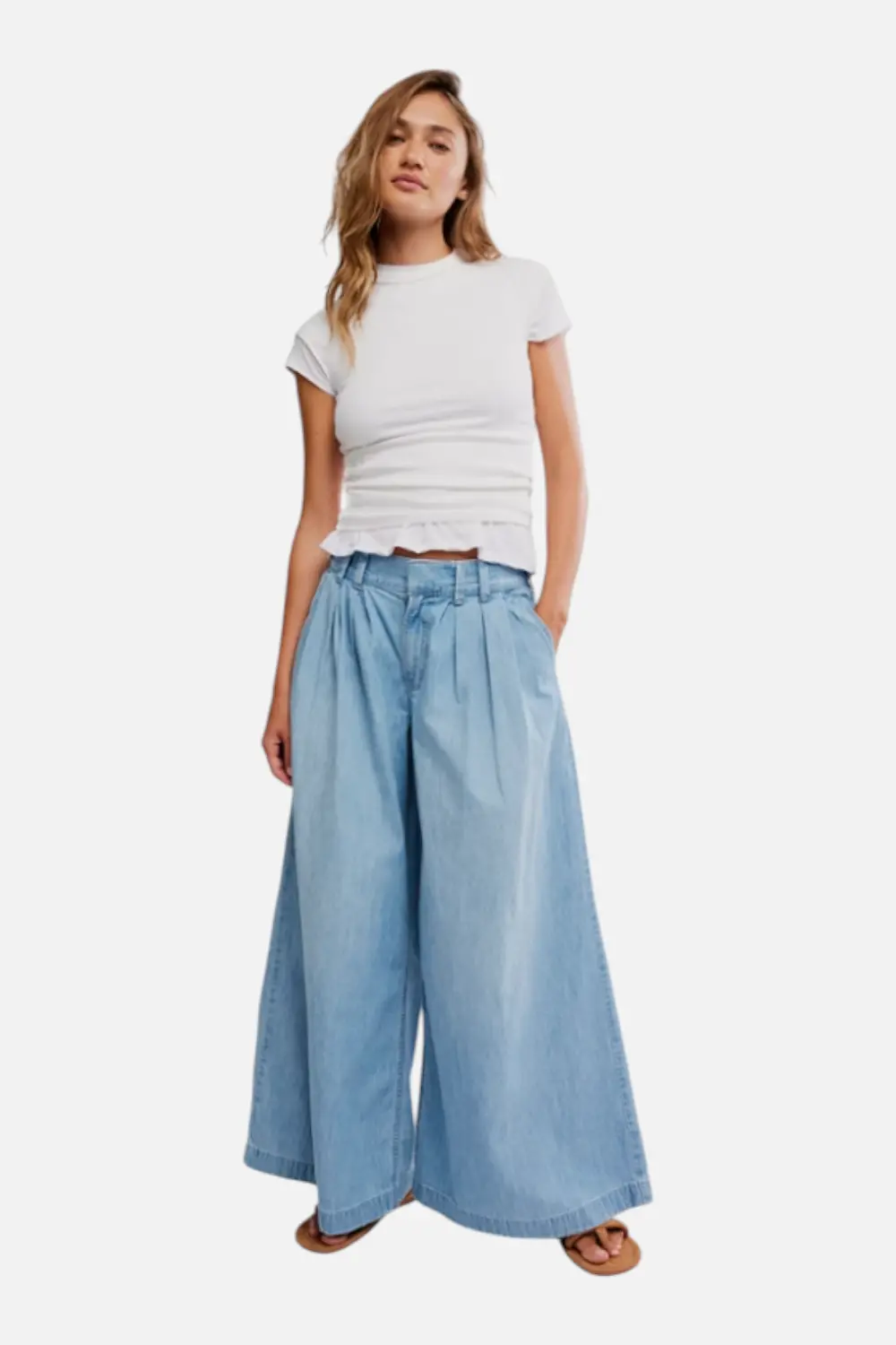 Free People Women's Scout Wide-Leg Jean In California Blue 1