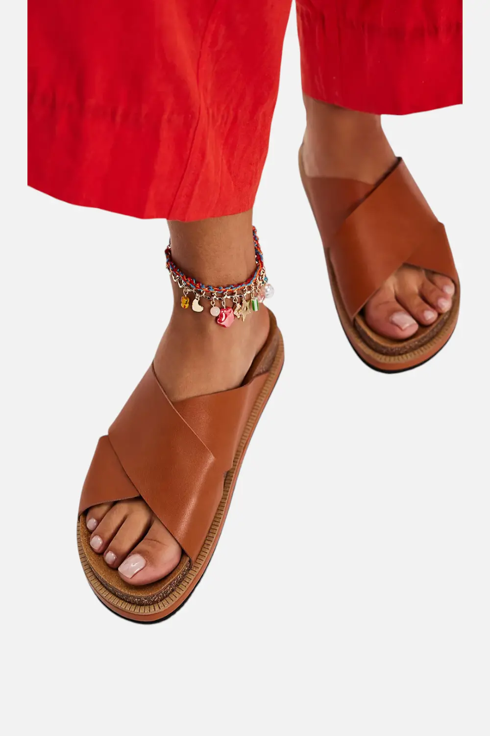 Free People Sidelines Footbed Sandal In Cognac 1