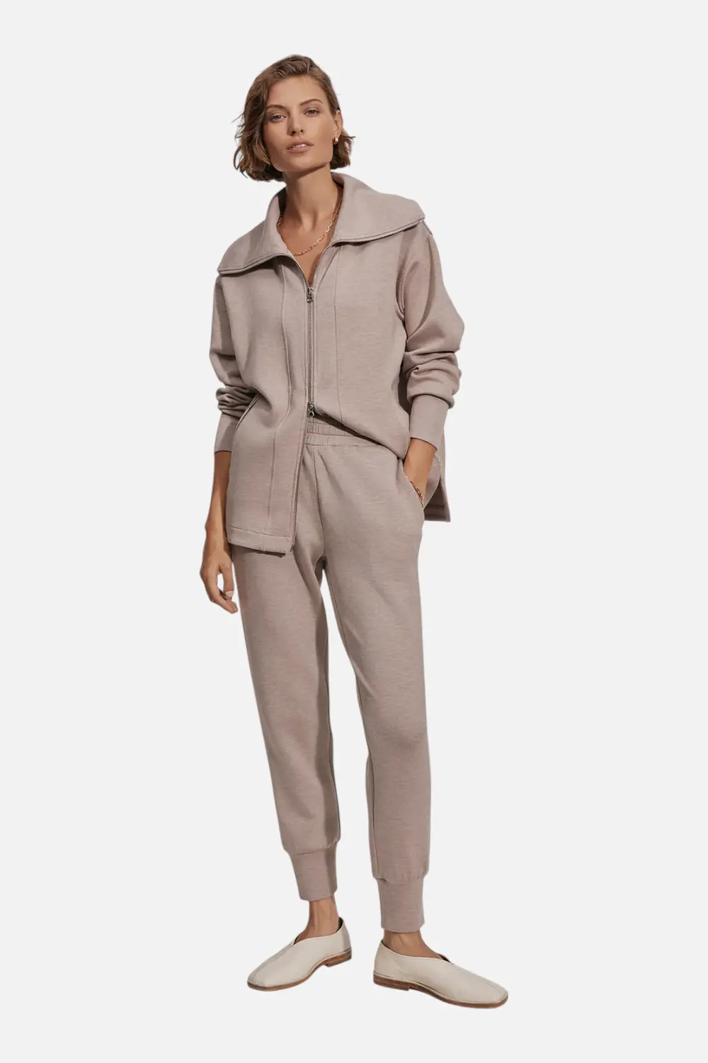 Varley Women's Slim Cuff Pant 27.5" In Taupe Marl 1