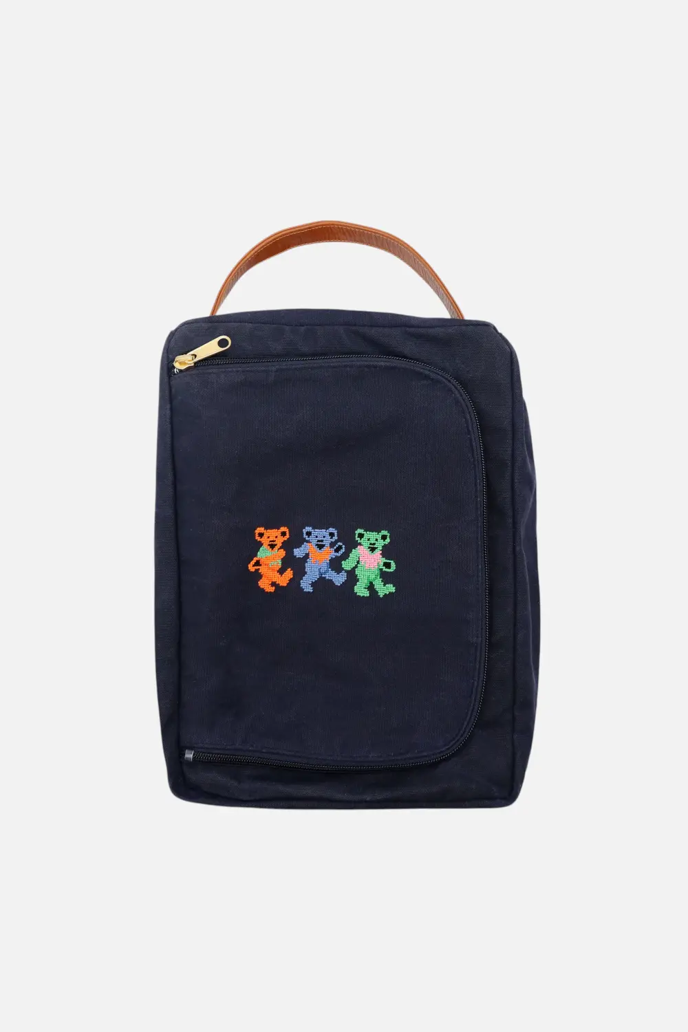Smathers And Branson Dancing Bears Shoe Bag In Navy 1