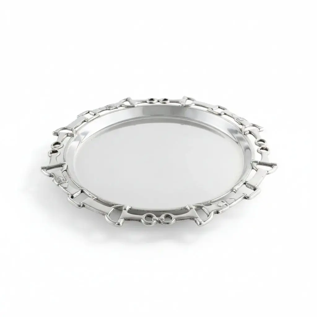 Snaffle Bit Equestrian Round Tray 1