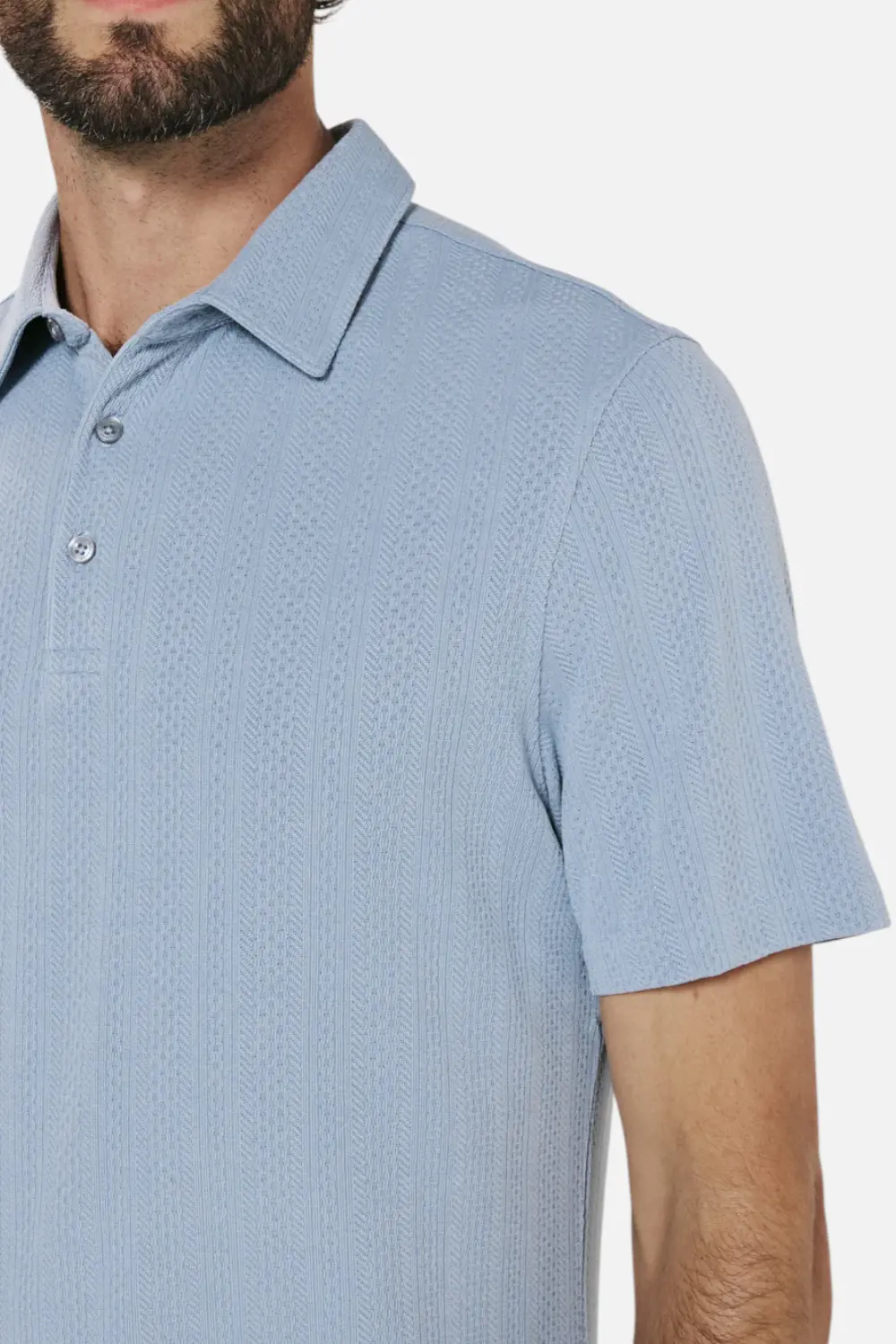 7 Diamonds Men's Solaro Polo In Dusty Blue 3