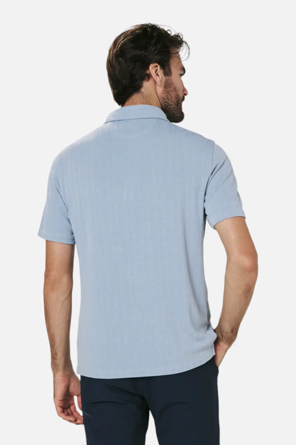7 Diamonds Men's Solaro Polo In Dusty Blue 4