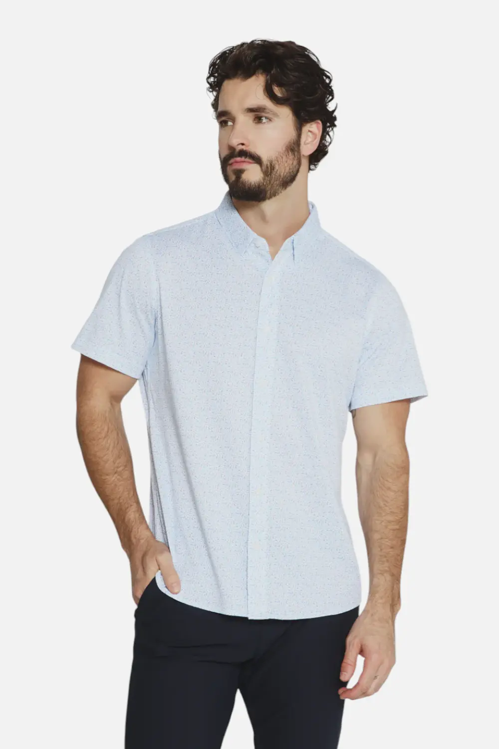 7 Diamonds Men's Solen Short Sleeve In Light Blue 1